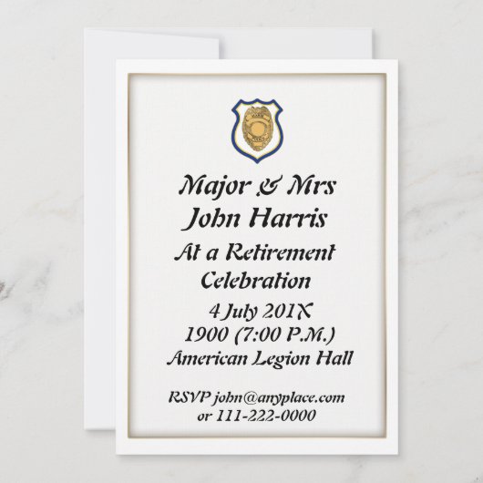 Einladung der Polizei für größere Altersversorgung (Rückseite)