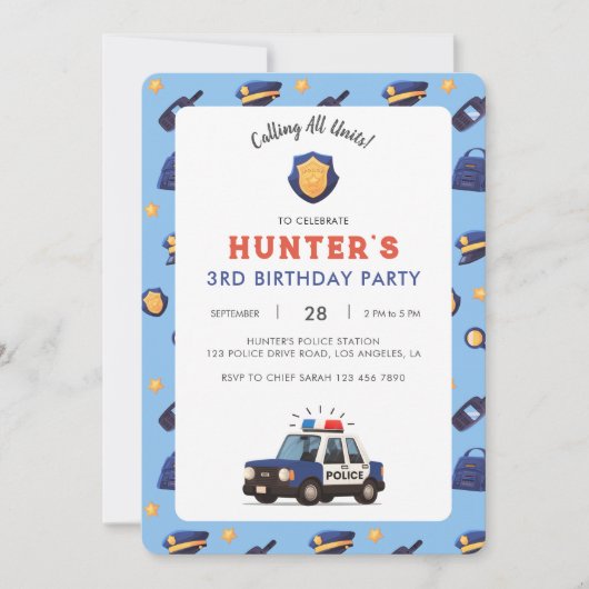 Einladung der Polizei zum Geburtstag (Vorderseite)