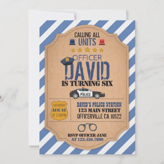 Einladung der Polizei zum Geburtstag (Vorderseite)