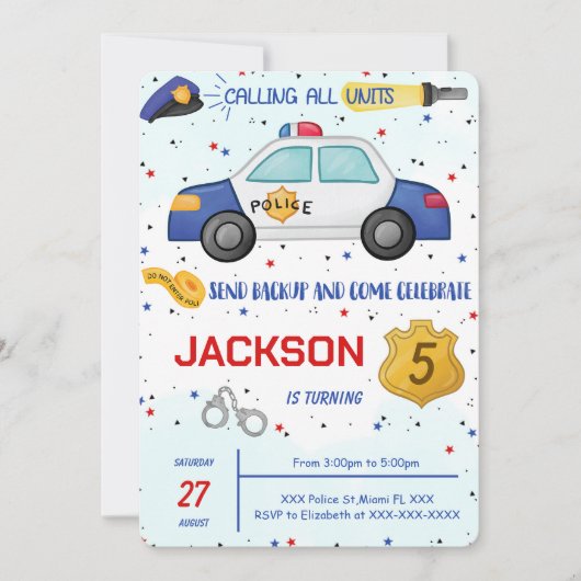 Einladung der Polizei zum Geburtstag (Vorderseite)