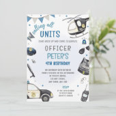 Einladung der Polizei zum Geburtstag - Polizeibeam (Stehend Vorderseite)