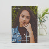 Einladung der Portrait Foto Graduation Party (Stehend Vorderseite)