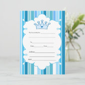 Einladung der Prince Blue Streifen (Stehend Vorderseite)