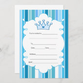 Einladung der Prince Blue Streifen (Vorne/Hinten)