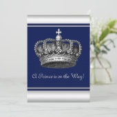 Einladung der Prince Crown Babydusche (Stehend Vorderseite)