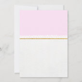 Einladung der Princess Baby Dusche in Rosa und Gol (Rückseite)