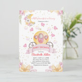 Einladung der Princess Carriage Baby Dusche (Stehend Vorderseite)