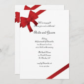 Einladung der Red Bows Winter Engagement Party (Vorne/Hinten)