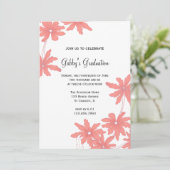 Einladung der Red Daisies Graduation Party (Stehend Vorderseite)