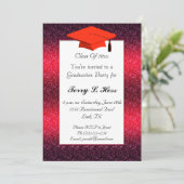 Einladung der Red Graduation Party (Stehend Vorderseite)