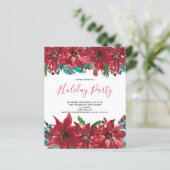 Einladung der Red Poinsettia Holiday Party (Stehend Vorderseite)