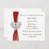 Einladung der Red Ribbon Silver Swan Engagement Pa (Vorne/Hinten)