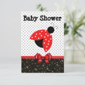 Einladung der RedLadybug Babydusche von Mädchen (Stehend Vorderseite)