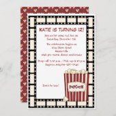 Einladung der Reel Time Birthday Party (Vorne/Hinten)