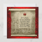 Einladung der Regal Royal Red Prince Baby Dusche (Rückseite)