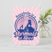 Einladung der Retro Mermaid-Flachkarte (Stehend Vorderseite)