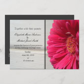 Einladung der rosa Daisy Hochzeit (Vorne/Hinten)