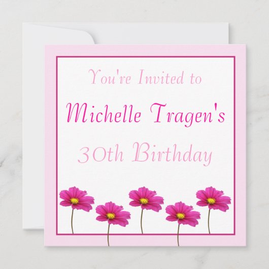 Einladung der rosa Flora (Vorderseite)