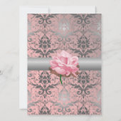 Einladung der rosa Grunge Demasketball (Rückseite)