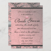 Einladung der rosa Grunge Demasketball (Vorne/Hinten)