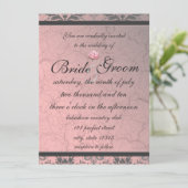 Einladung der rosa Grunge Demasketball (Stehend Vorderseite)