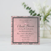 Einladung der rosa Grunge Demasketball (Stehend Vorderseite)