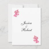 Einladung der rosa Hochzeitsglocken (Rückseite)