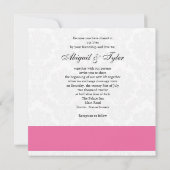 Einladung der rosa Wedding Monogram Damask (Rückseite)