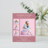 Einladung der Rose Gold Foto Graduation Party (Stehend Vorderseite)