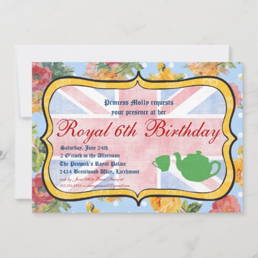 Einladung der Royal British Birthday Party (Vorderseite)