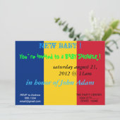 Einladung der rumänischen Flagge zur Babydusche (Stehend Vorderseite)