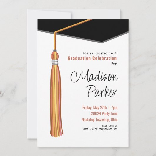 Einladung der Rust Tassel Graduation Party (Vorderseite)