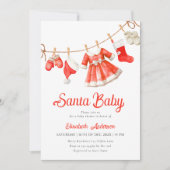 Einladung der Santa Baby Girl Baby Dusche (Vorderseite)