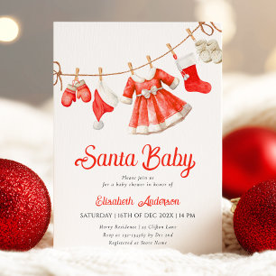 Einladung der Santa Baby Girl Baby Dusche
