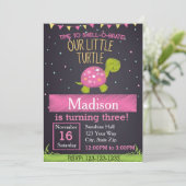 Einladung der Schildkröte zum Geburtstag (pink) (Stehend Vorderseite)