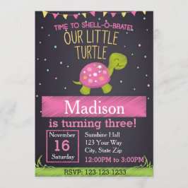 Einladung der Schildkröte zum Geburtstag (pink)