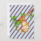 Einladung der Schwingen-Affen-Babydusche - Blauer (Rückseite)