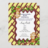 Einladung der schwungenden Affendusche - Gelb (Vorne/Hinten)