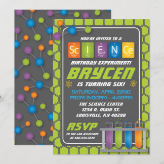 Einladung der Science Birthday Party