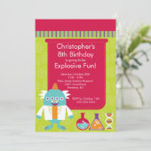 Einladung der "Science Birthday Party" (Stehend Vorderseite)