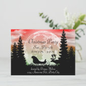 Einladung der Silhouette Rentier und Sleigh (Stehend Vorderseite)