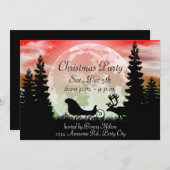 Einladung der Silhouette Rentier und Sleigh (Vorne/Hinten)