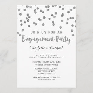 Einladung der Silver Confetti Engagement Party
