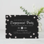 Einladung der Silver Dotted Engagement Party (Stehend Vorderseite)