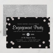 Einladung der Silver Dotted Engagement Party (Vorne/Hinten)