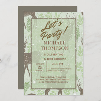 Einladung der Snowy Deer Hunter Birthday Party