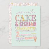 EINLADUNG DER SOZIALEN GEBURTSTAGSPARTEI EISKREAM (Vorne/Hinten)