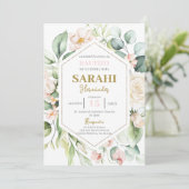 Einladung der spanischen Rosa-Flora-Taufe (Stehend Vorderseite)