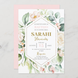 Einladung der spanischen Rosa-Flora-Taufe