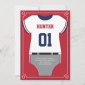 Einladung der Sporthinderdusche, Baseball, Rot, Bl (Rückseite)